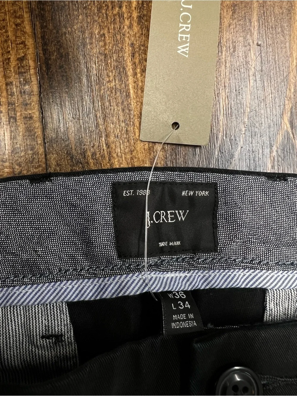 J. Crew 484 Slim-fit stretch chino pant in Black Size 36x34 NWT